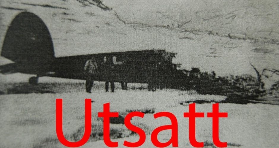 Fly fra krigen på Fjordbotneidet, med teksten "Utsatt"