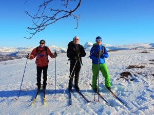 Tre skiløpere
