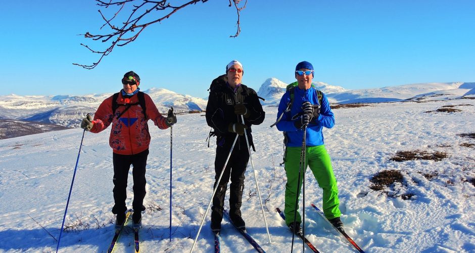Tre skiløpere